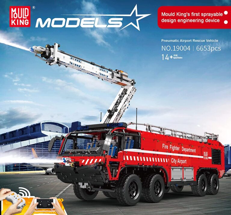 Mould King 19004 - Flughafenfeuerwehr Löschfahrzeug pneumatisch RC